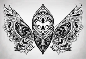 simple shape, dimond shape, split in two distinct parts that are symmetrical, resembling lungs or breathing tattoo idea