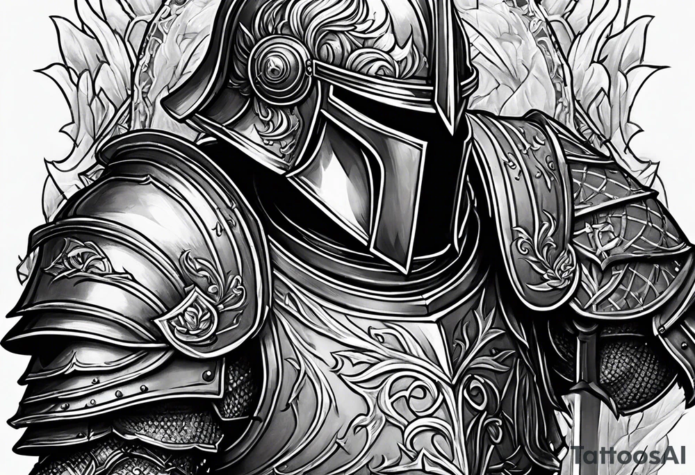 knight in heavy armor tattoo idea