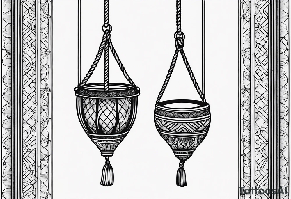 hanging rope shadow tattoo idea