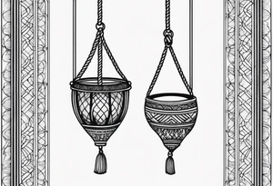 hanging rope shadow tattoo idea