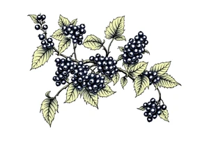 American traditional style Blackberry vine to wrap around an arm tattoo idea