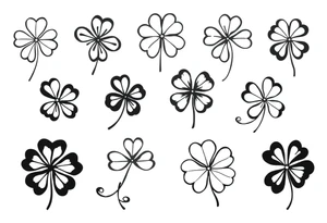 8 unique 4-leaf clovers tattoo idea