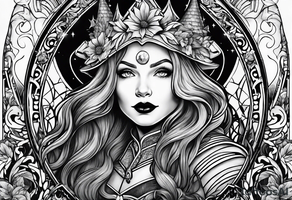full arm sleeve very dark wizard of oz tattoo idea