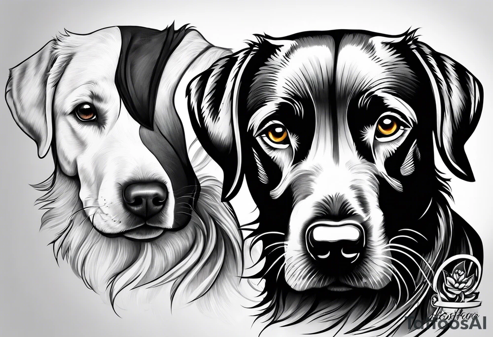 LABRADOR PLAYING WITH CHILDREN tattoo idea