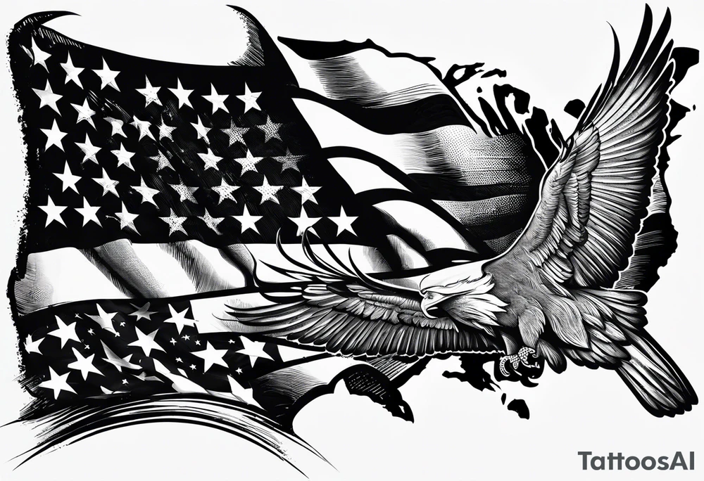 independence, freedom, courage, american, loyal, flag, strength tattoo idea