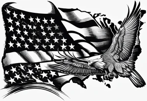 independence, freedom, courage, american, loyal, flag, strength tattoo idea