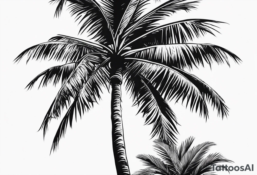 Tall skinny palm tree tattoo idea
