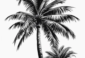 Tall skinny palm tree tattoo idea