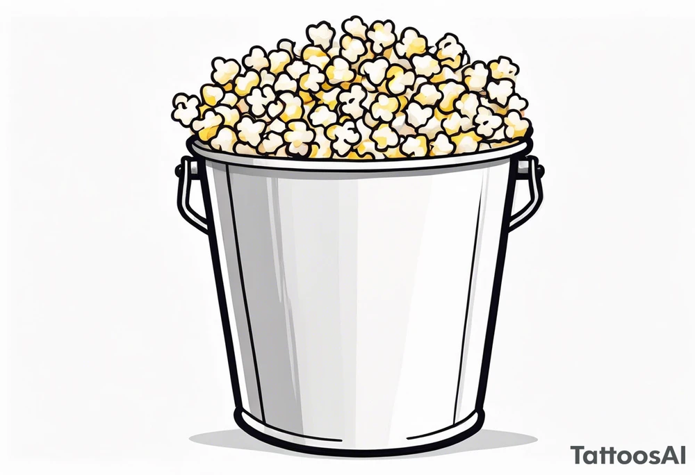 empty popcorn bucket cartoon tattoo idea