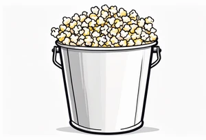 empty popcorn bucket cartoon tattoo idea