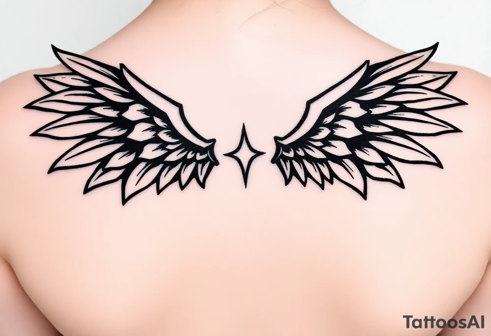 gothic wings small tattoo idea