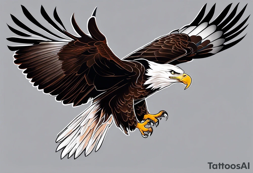 Bald eagle with a 737 American Airlines Plane tattoo idea