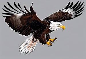 Bald eagle with a 737 American Airlines Plane tattoo idea