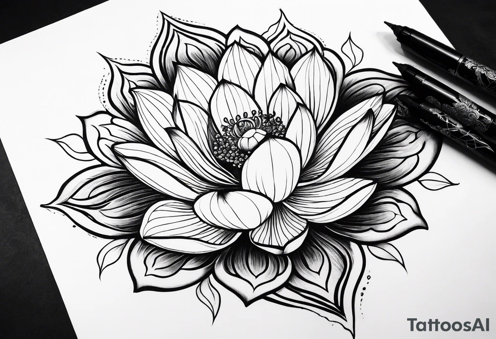 Fleur de lotus tattoo idea