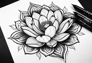Fleur de lotus tattoo idea