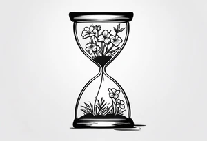 Hourglass with flowers growing out of it. tattoo idea