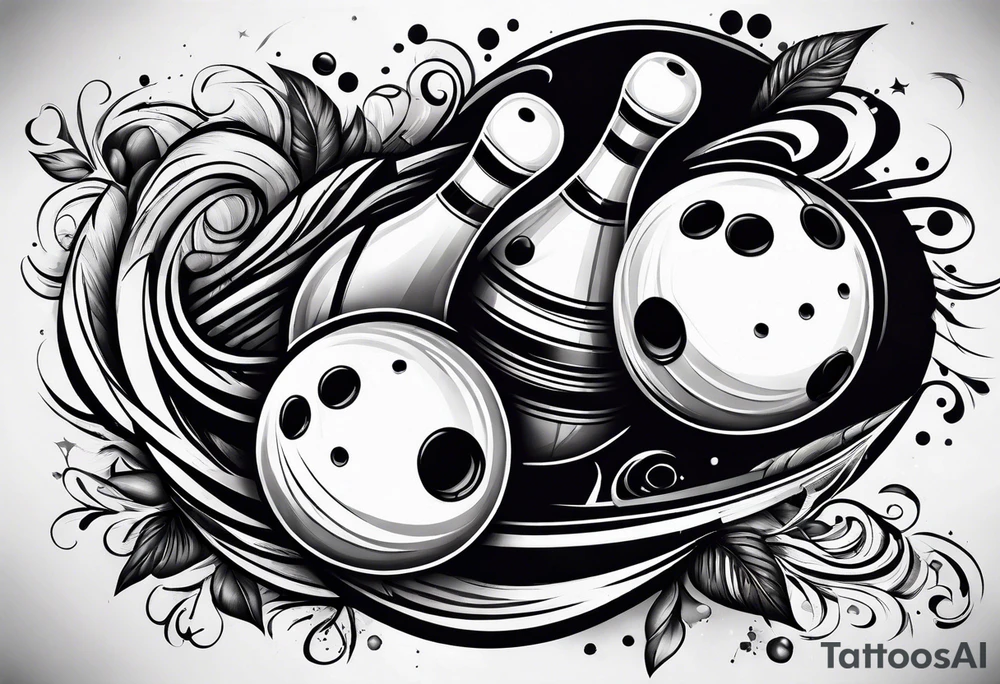 Bowling on bicep showing torn muscles tattoo idea
