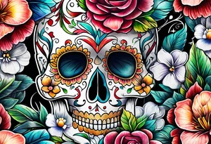 sugar skull tattoo idea