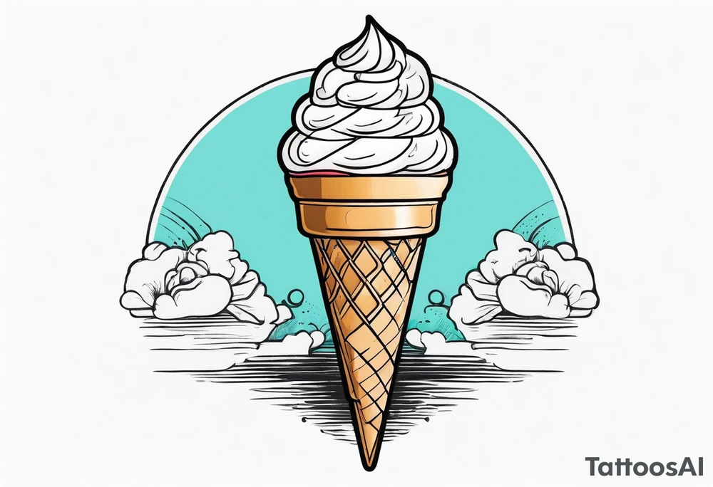 one scoop ice cream cone tattoo idea