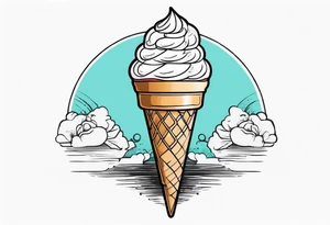 one scoop ice cream cone tattoo idea