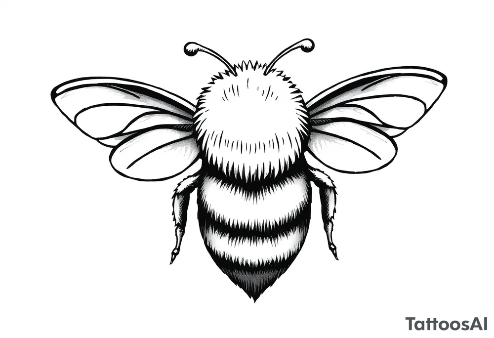 Cute bee from top angle tattoo idea