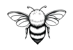 Cute bee from top angle tattoo idea