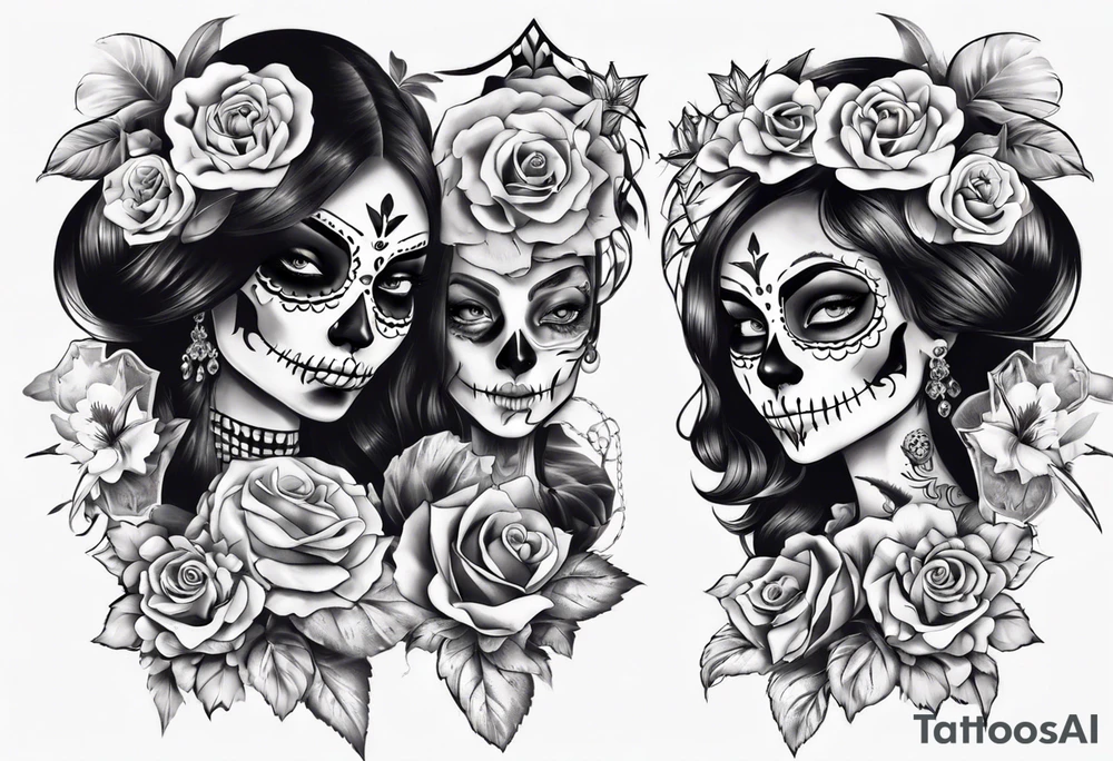 Catrina y catrin enamorados tattoo idea