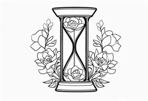 Hourglass with flowers growing out of it. Fineline tattoo idea