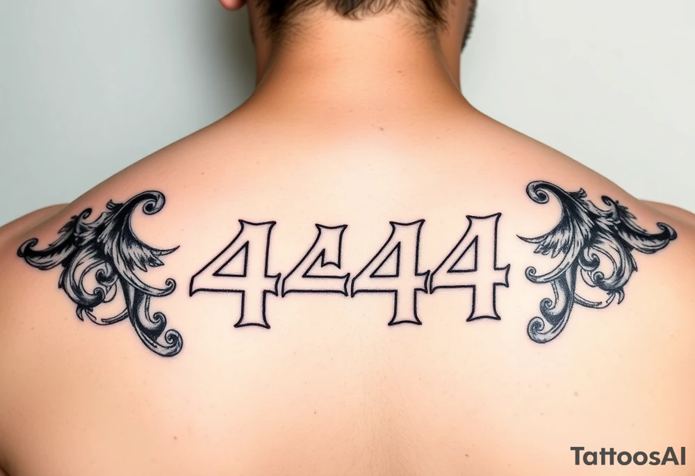 The name Kyro incorporated with the number 444 tattoo idea