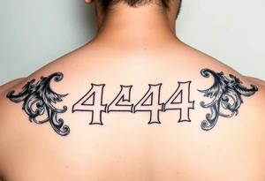 The name Kyro incorporated with the number 444 tattoo idea