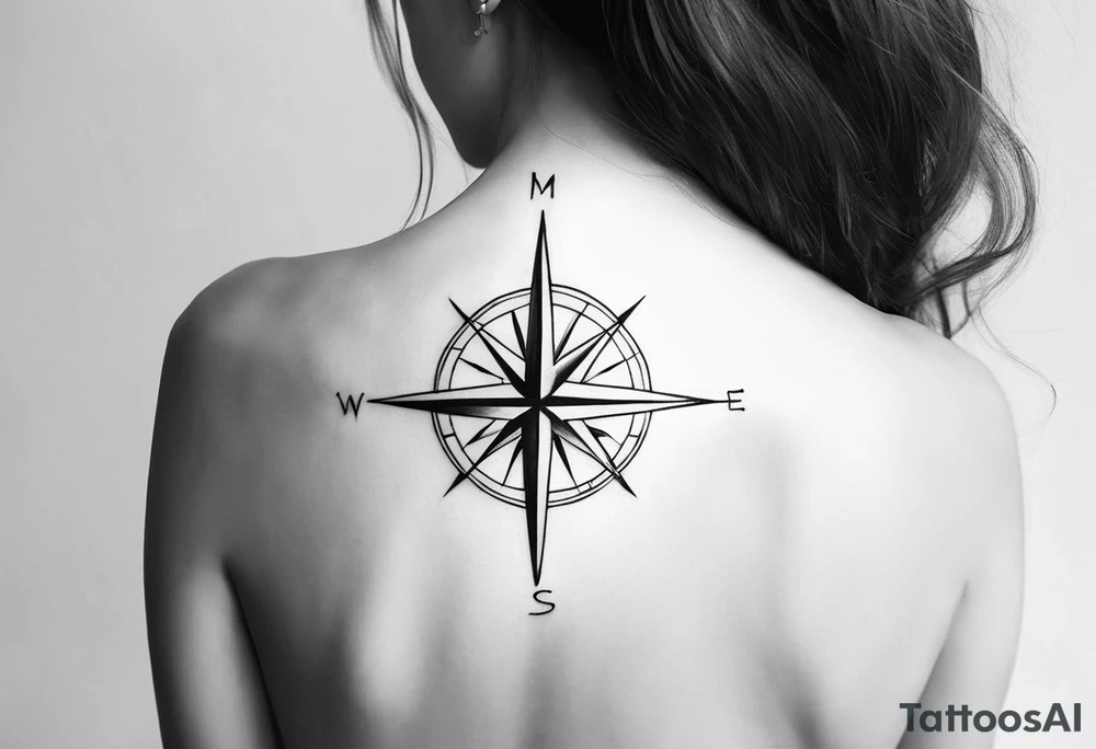 Tattoo along spine Compass 
Long tattoo idea