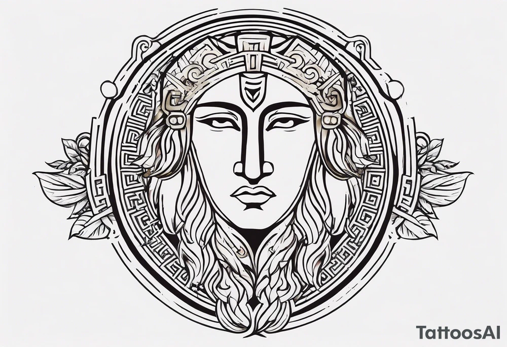 Ancient greek strength logo tattoo tattoo idea