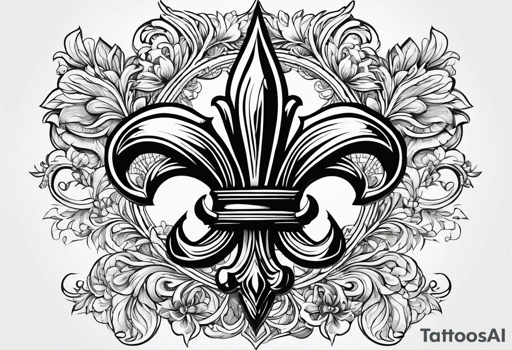 Fleur de lis with designs around tattoo idea