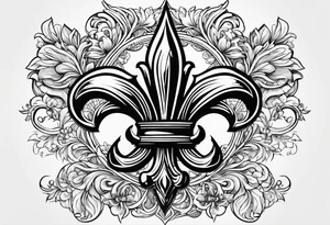 Fleur de lis with designs around tattoo idea