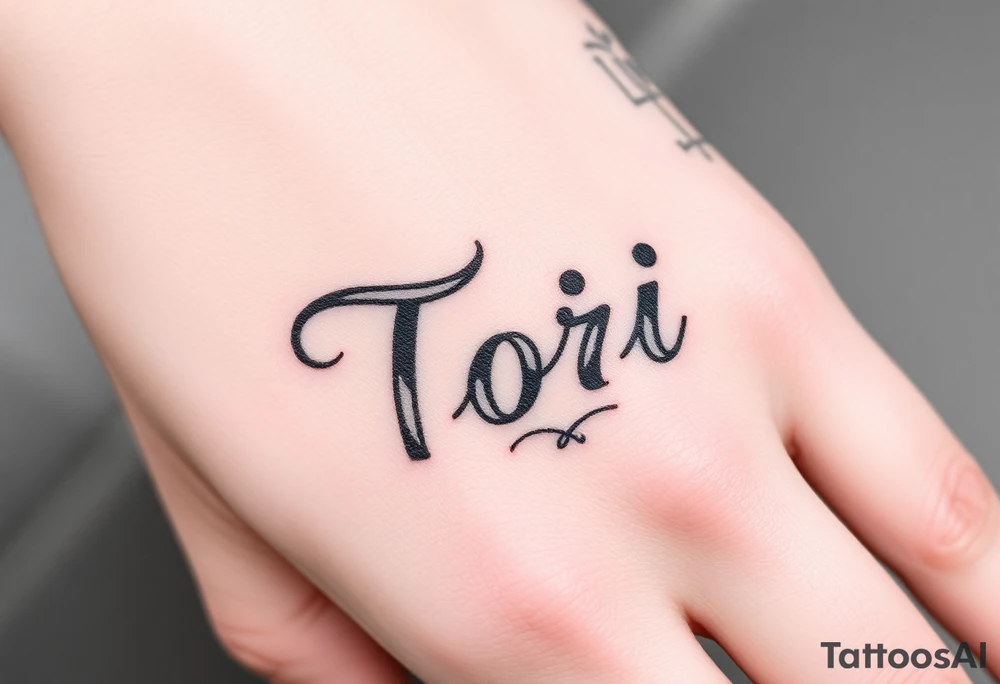 Name Tori with art tattoo idea