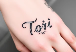 Name Tori with art tattoo idea