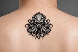 Alien octopus on the hand tattoo idea