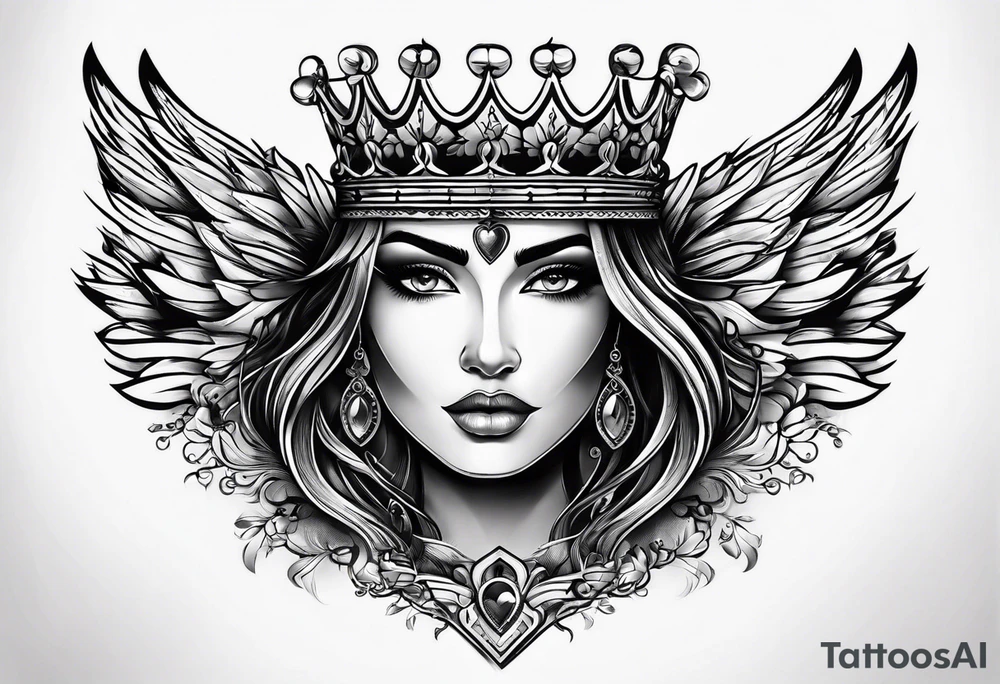 Corona de rey puesta en un corazón tattoo idea