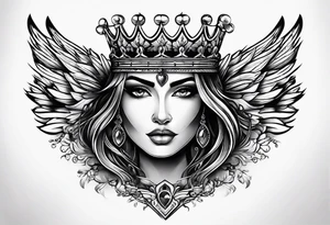 Corona de rey puesta en un corazón tattoo idea