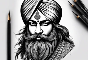 Hari Singh nalwa Sikh army tattoo idea