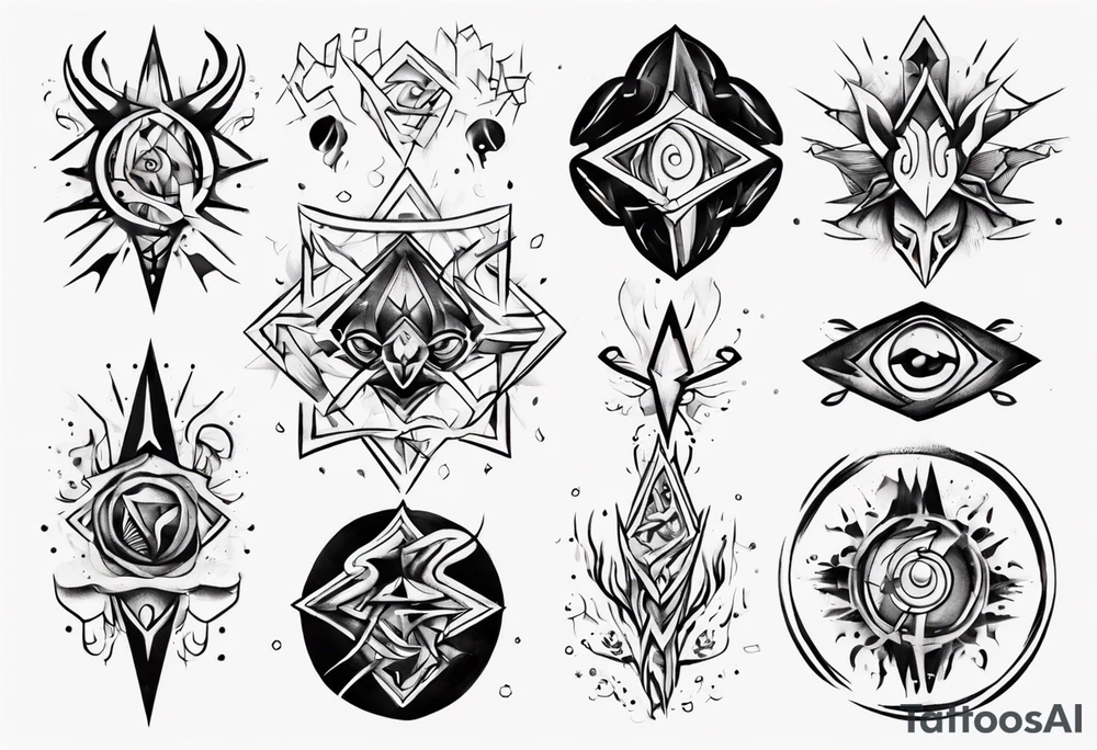abstract tattoo on the hand tattoo idea