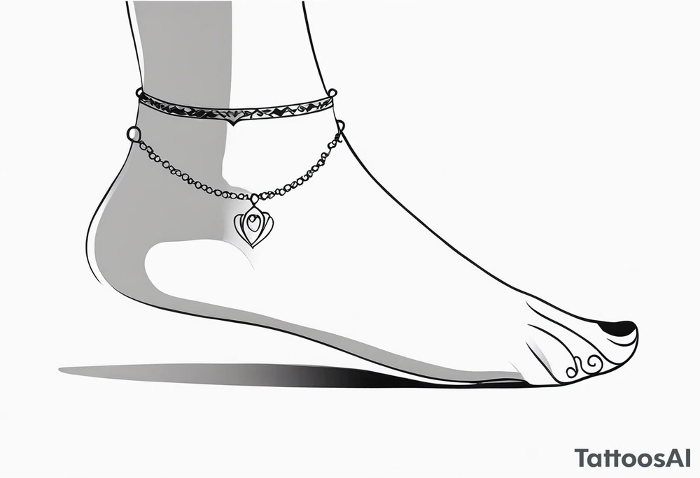 feminine ankle bracelet taytoo tattoo idea