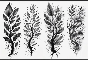 Double tree forearm alive with leaves tattoo idea