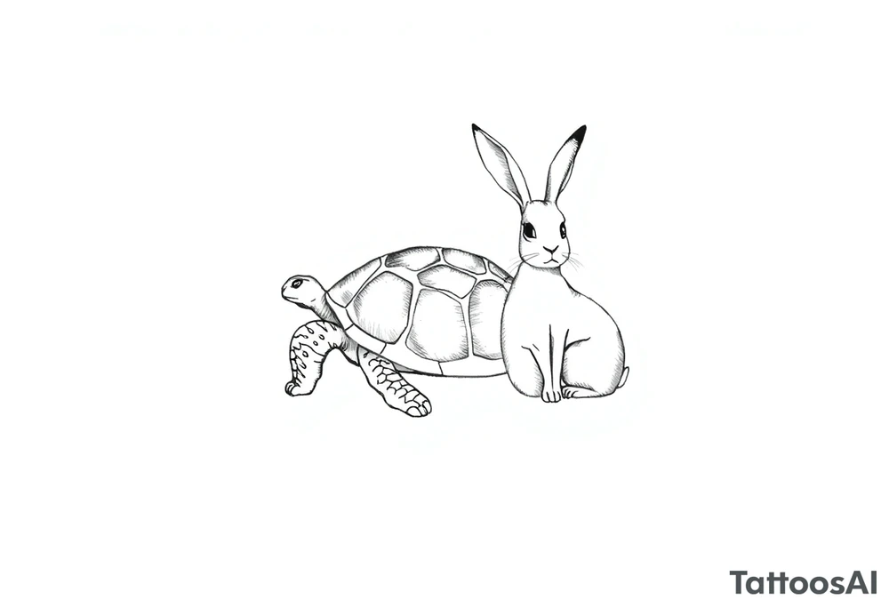 A tortoise and a hare tattoo idea