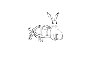 A tortoise and a hare tattoo idea