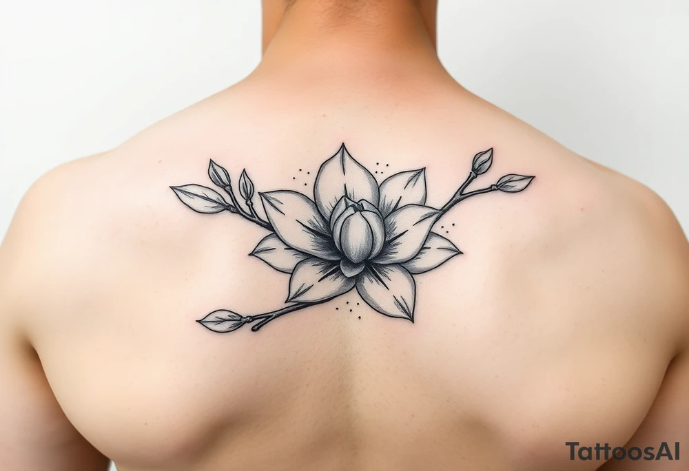 Magnolia branch tattoo idea
