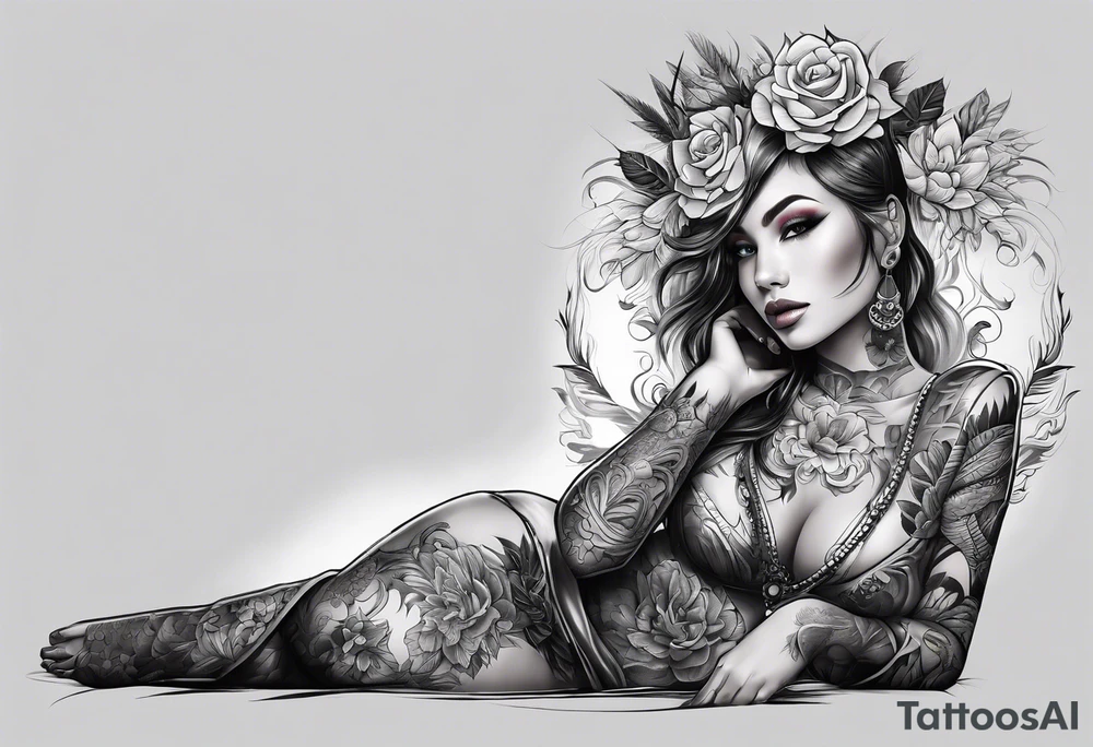 Full leg tattoo sleeve tattoo idea