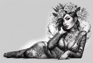 Full leg tattoo sleeve tattoo idea