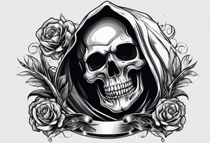 Skull with smoked grim reaper Real 1 tattoo idea