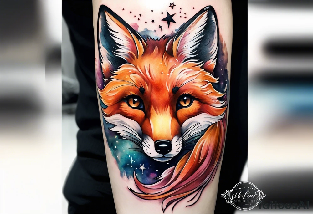 little fox look at the star tattoo idea